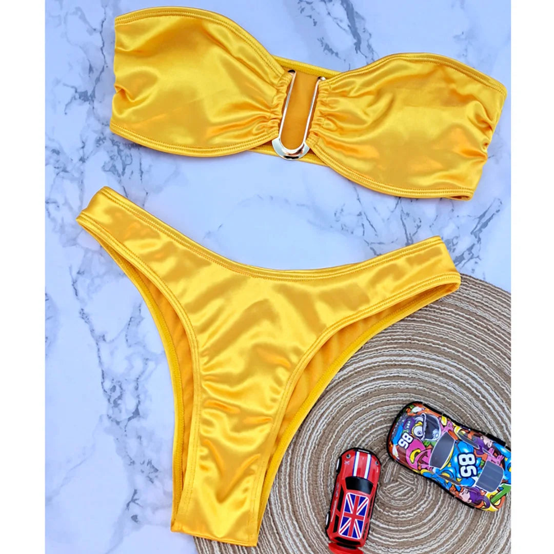 Bikini donna a fascia senza spalline