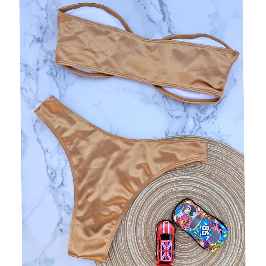 Bikini donna a fascia senza spalline