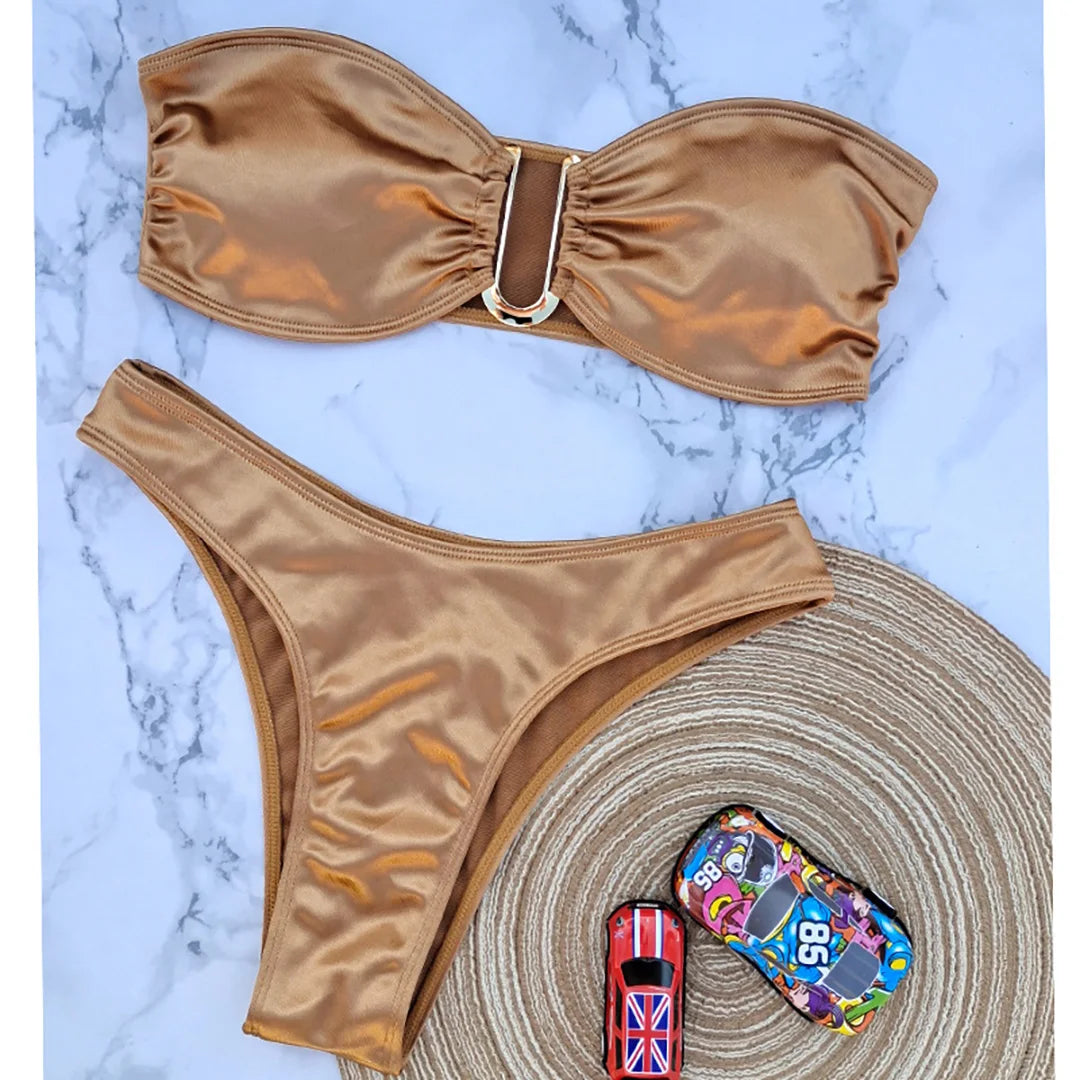 Bikini donna a fascia senza spalline