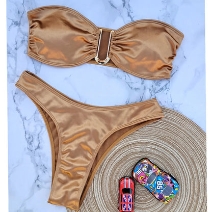 Bikini donna a fascia senza spalline