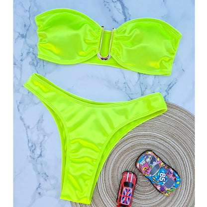 Bikini donna a fascia senza spalline