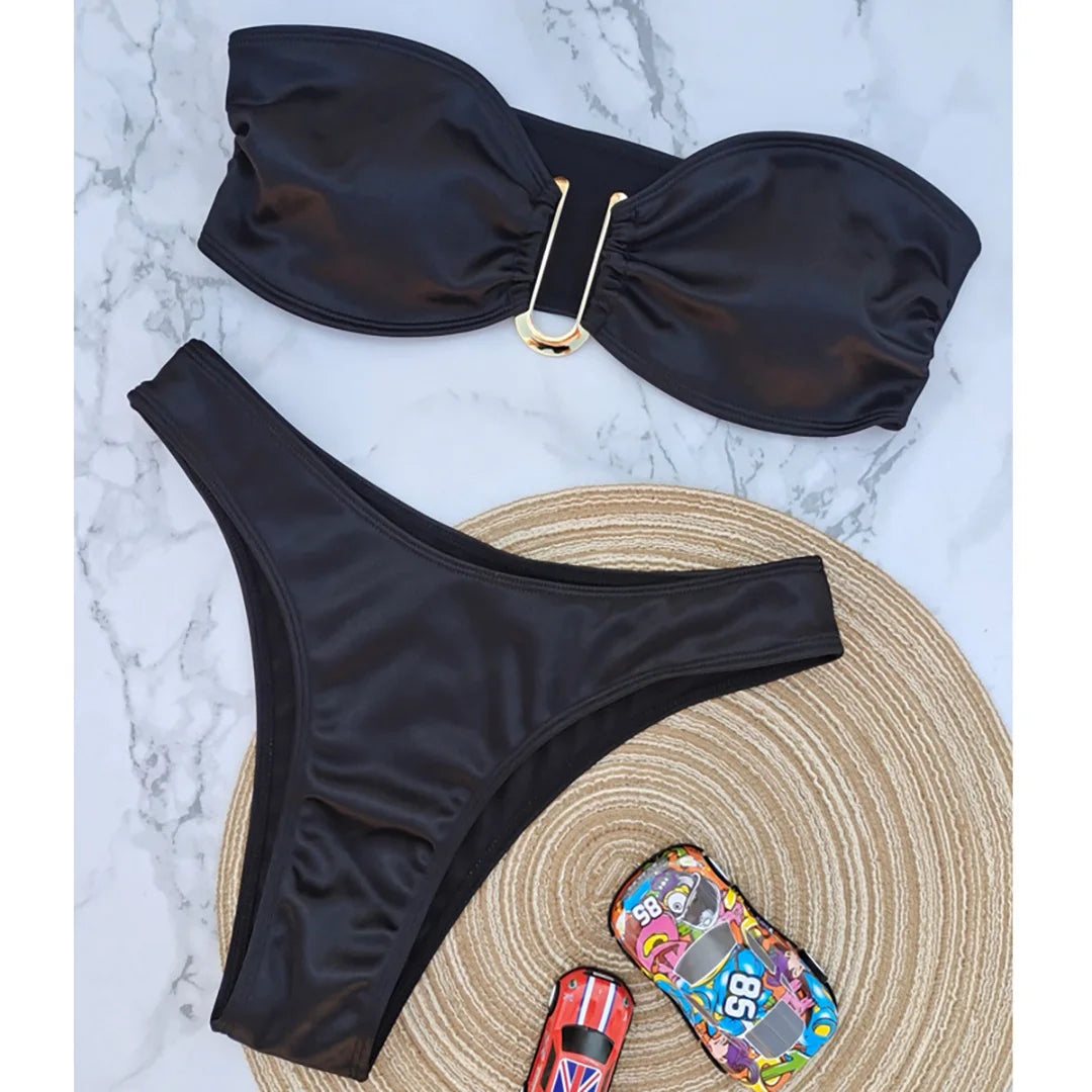 Bikini donna a fascia senza spalline