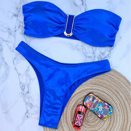 Bikini donna a fascia senza spalline
