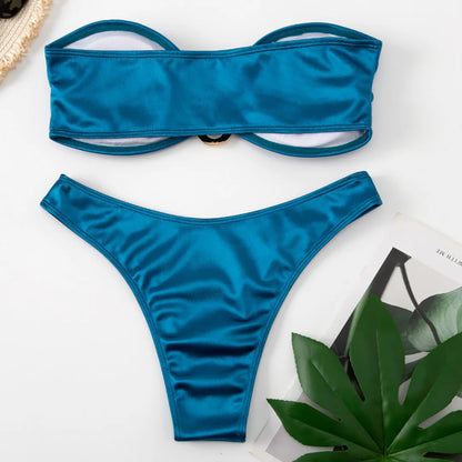 Bikini donna a fascia senza spalline