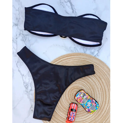 Bikini donna a fascia senza spalline
