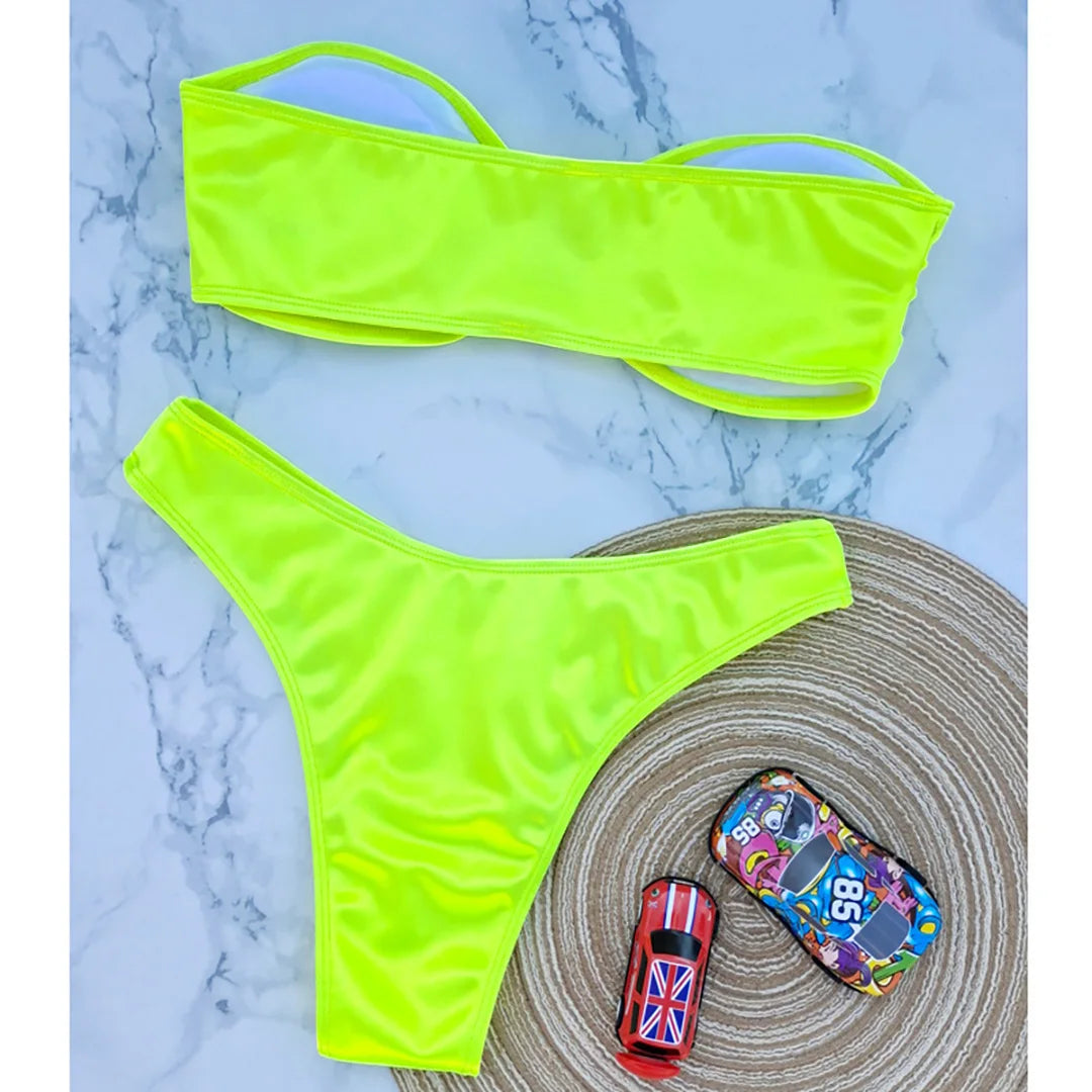 Bikini donna a fascia senza spalline