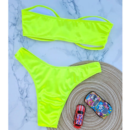 Bikini donna a fascia senza spalline