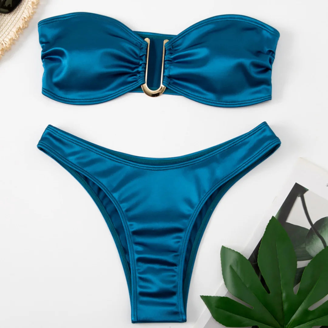 Bikini donna a fascia senza spalline