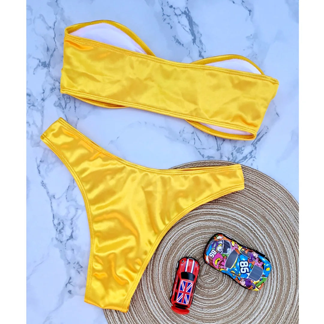 Bikini donna a fascia senza spalline