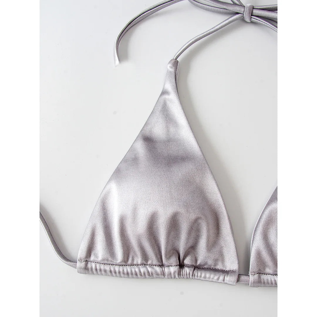 Bikini brasiliano donna Halter Satin