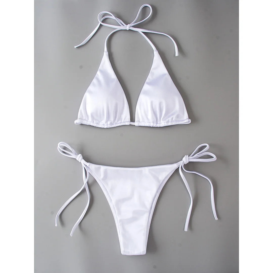 Bikini brasiliano donna Halter Satin