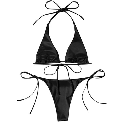 Bikini brasiliano donna Halter Satin