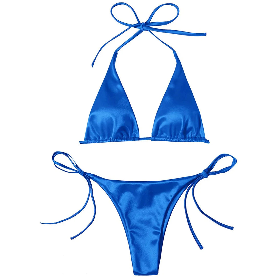Bikini brasiliano donna Halter Satin