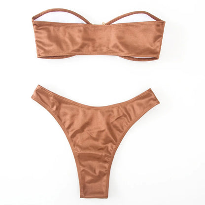 Bikini donna a fascia senza spalline