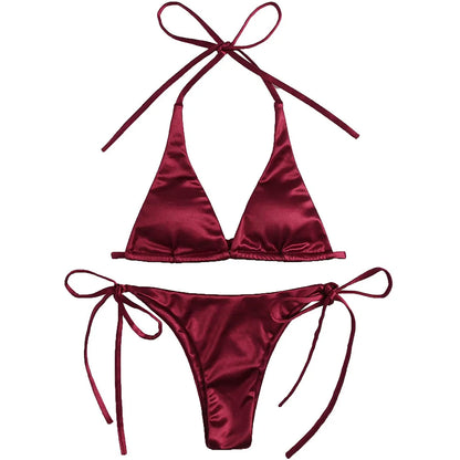 Bikini brasiliano donna Halter Satin