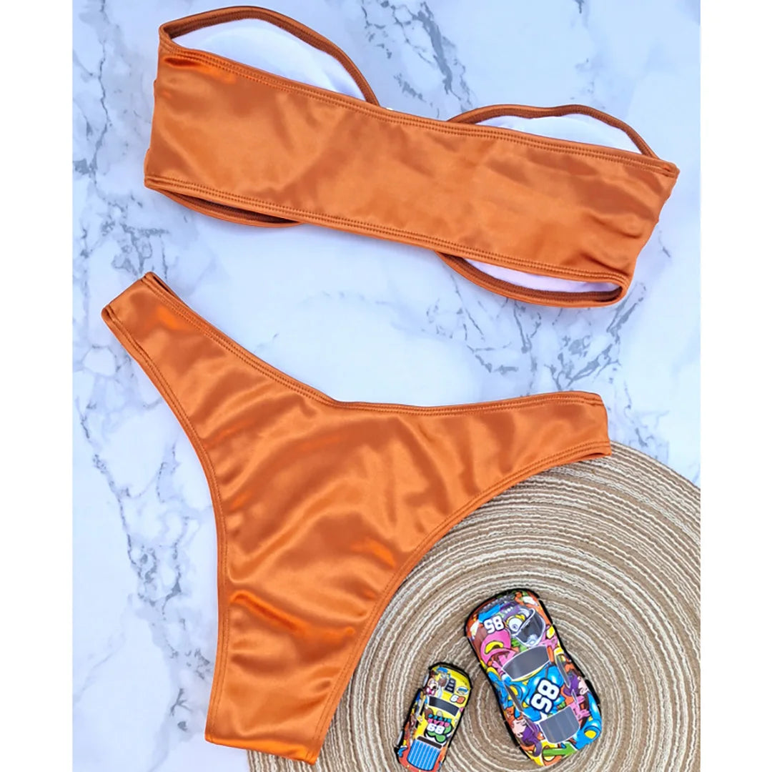 Bikini donna a fascia senza spalline