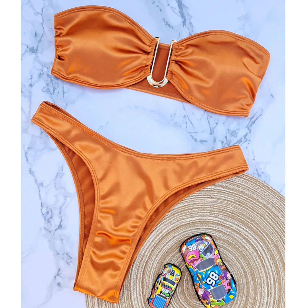 Bikini donna a fascia senza spalline