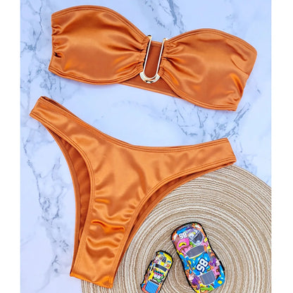 Bikini donna a fascia senza spalline
