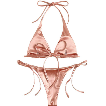 Bikini brasiliano donna Halter Satin