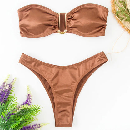 Bikini donna a fascia senza spalline