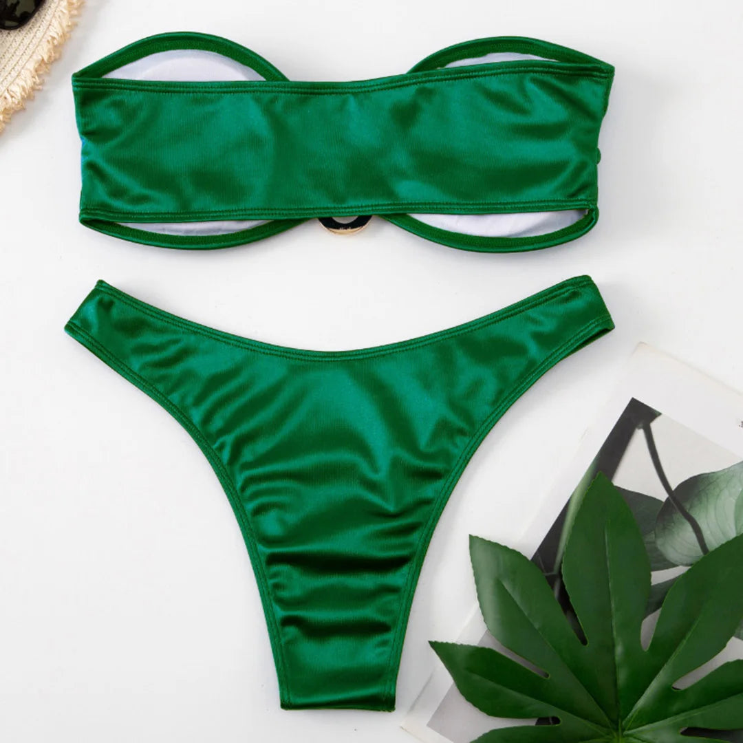 Bikini donna a fascia senza spalline
