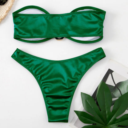 Bikini donna a fascia senza spalline