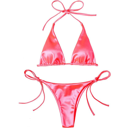 Bikini brasiliano donna Halter Satin