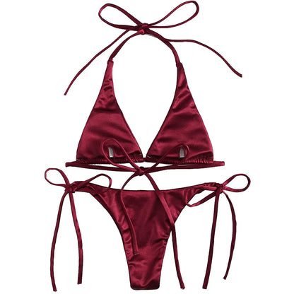 Bikini brasiliano donna Halter Satin