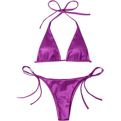 Bikini brasiliano donna Halter Satin