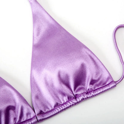 Bikini brasiliano donna Halter Satin