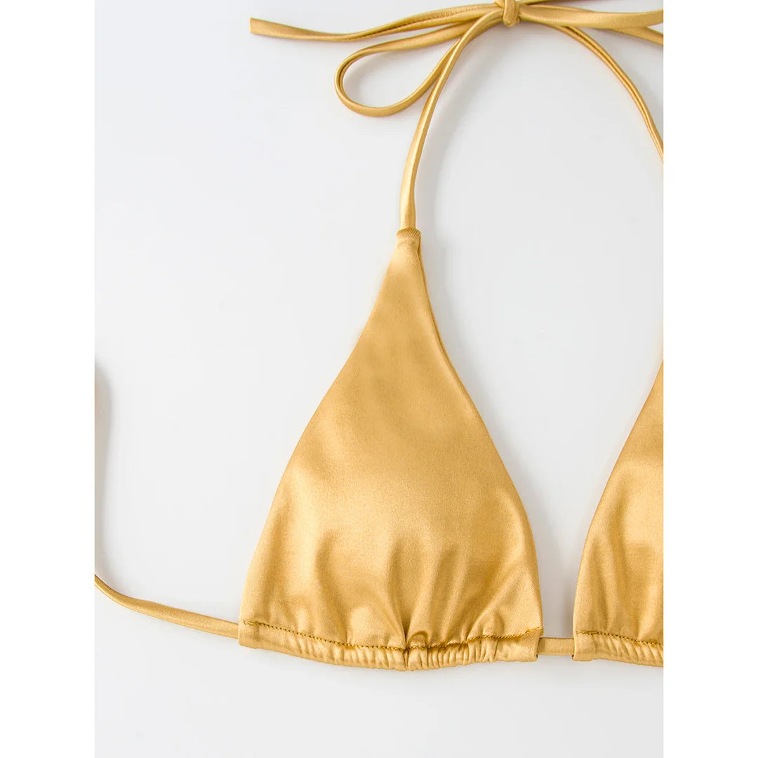 Bikini brasiliano donna Halter Satin