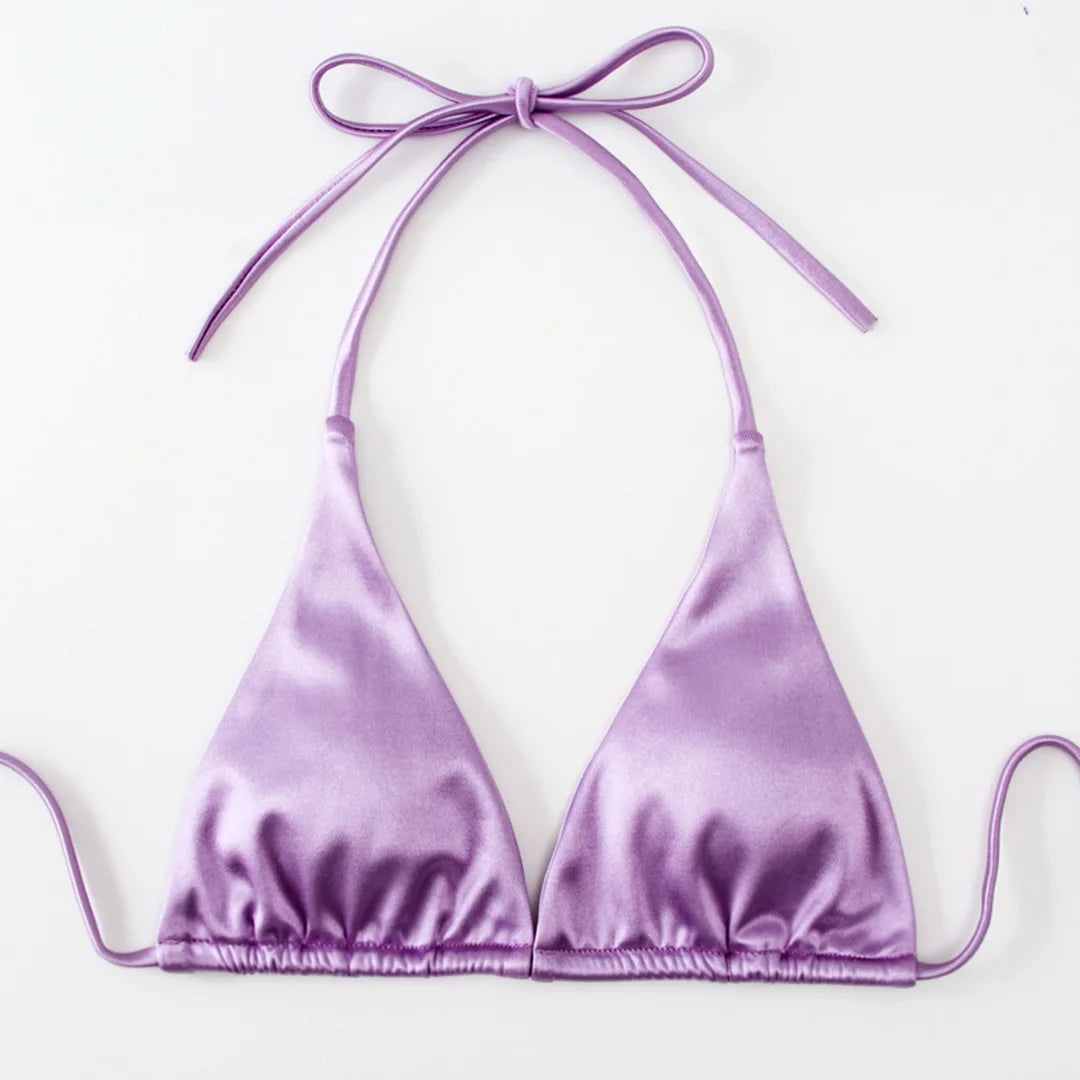 Bikini brasiliano donna Halter Satin