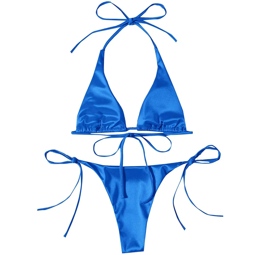 Bikini brasiliano donna Halter Satin
