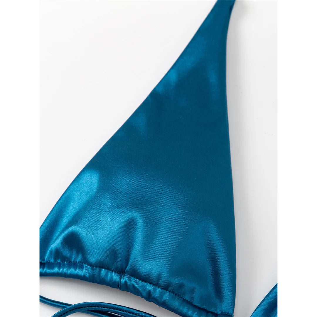 Bikini brasiliano donna Halter Satin
