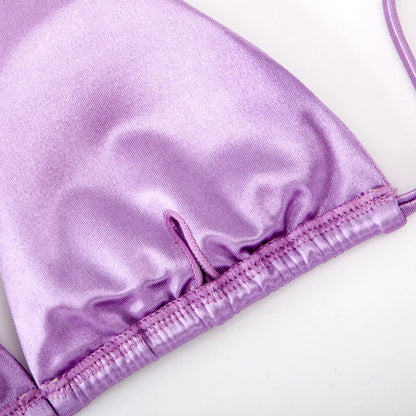 Bikini brasiliano donna Halter Satin
