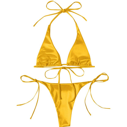 Bikini brasiliano donna Halter Satin