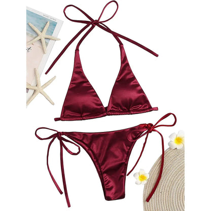 Bikini brasiliano donna Halter Satin