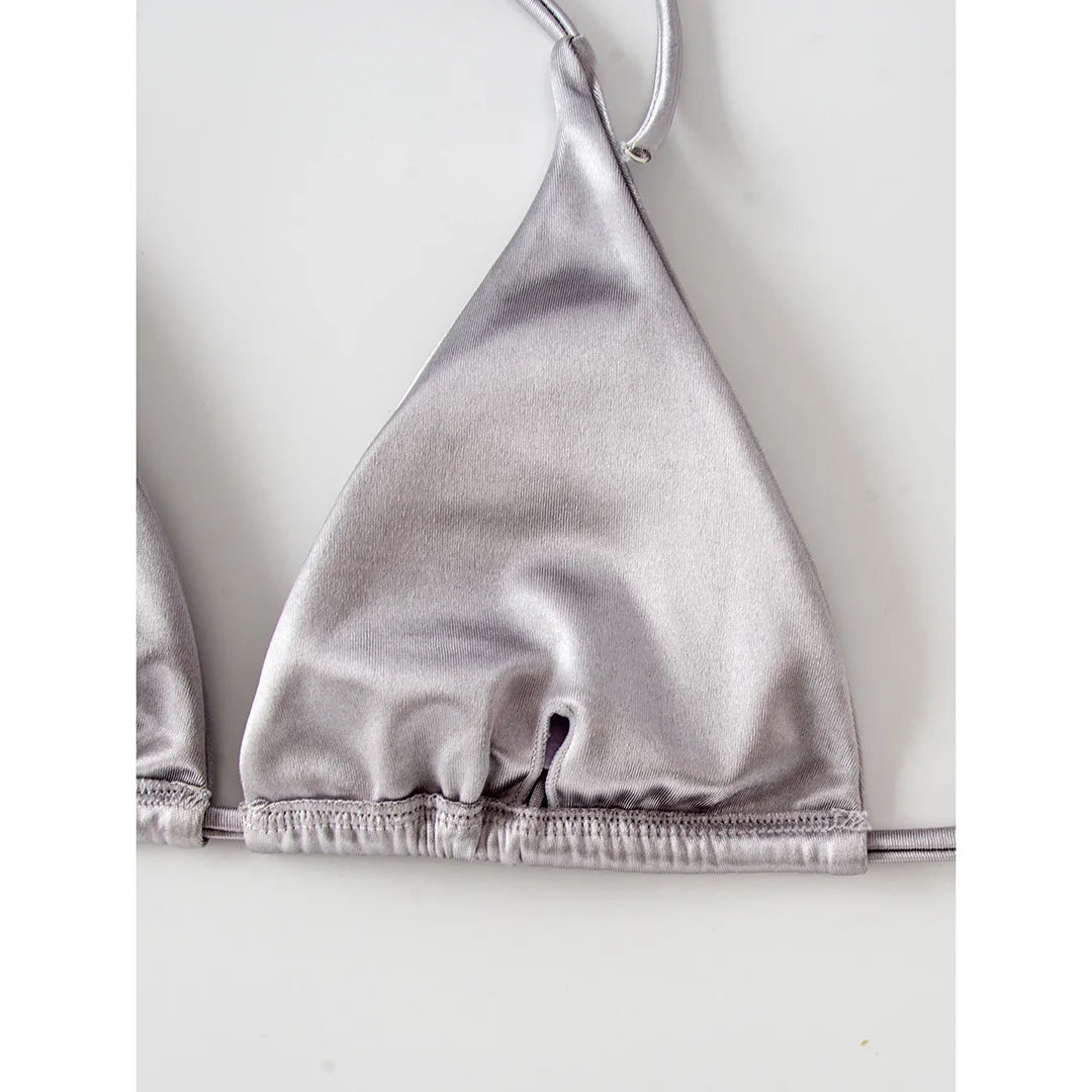 Bikini brasiliano donna Halter Satin