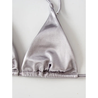 Bikini brasiliano donna Halter Satin