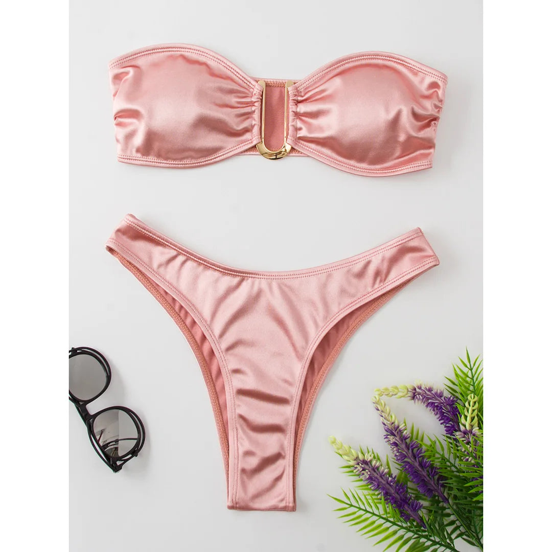 Bikini donna a fascia senza spalline