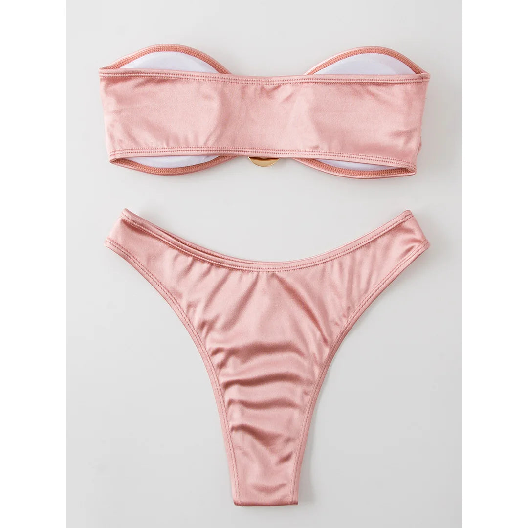 Bikini donna a fascia senza spalline