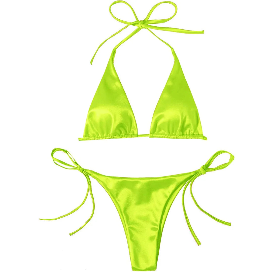 Bikini brasiliano donna Halter Satin