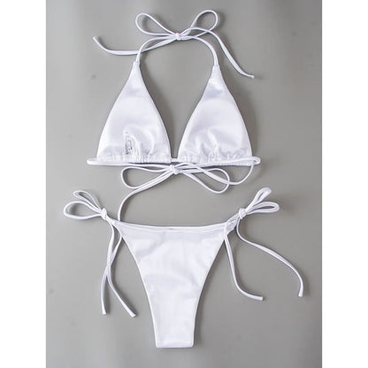 Bikini brasiliano donna Halter Satin