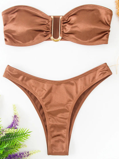 Bikini donna a fascia senza spalline