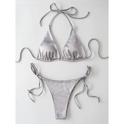 Bikini brasiliano donna Halter Satin