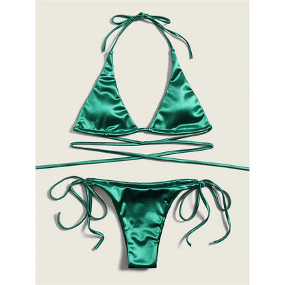 Bikini brasiliano donna Halter Satin