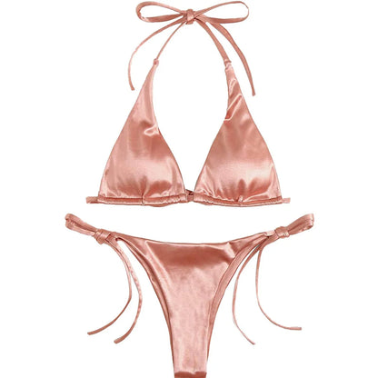 Bikini brasiliano donna Halter Satin