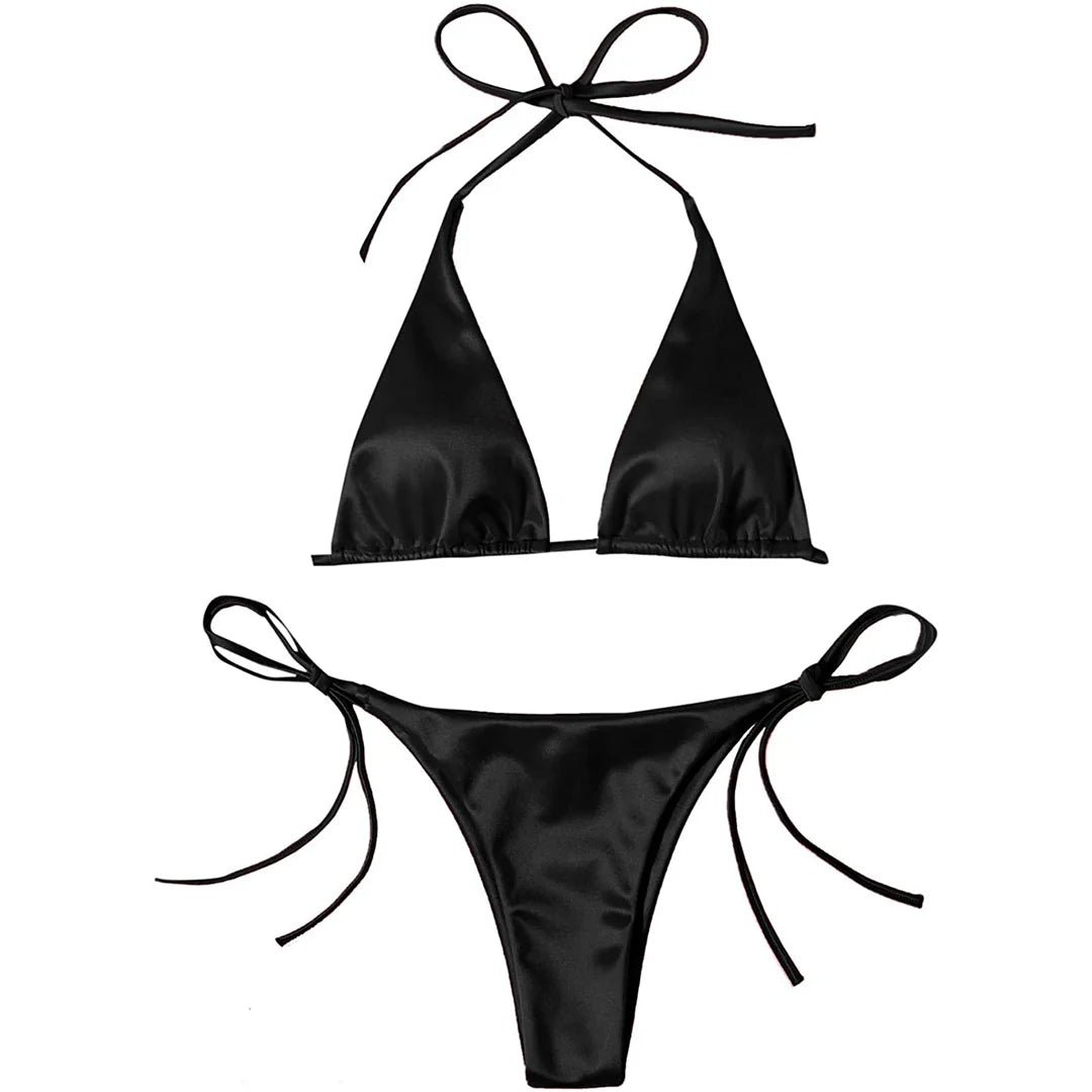 Bikini brasiliano donna Halter Satin